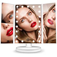 Los mejores  - HAMSWAN Espejo de Mesa- [Regalos Navidad] Espejo de Maquillaje Profesional Tríptico con Aumento 1x- 2X- 3X- Pantalla…